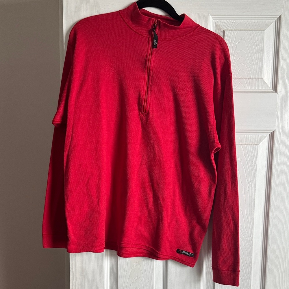EMS- Red Zip-Up Men's Polartec Base Layer, Medium